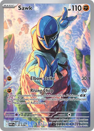 Sawk #130/086 Illustration Rare - White Flare Pokemon card