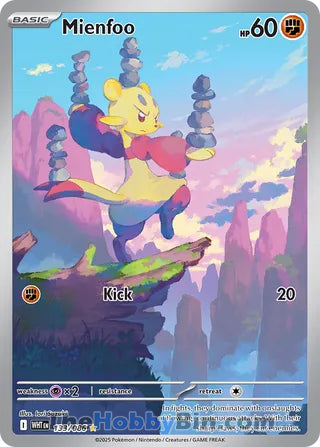 Mienfoo #133/086 Illustration Rare - White Flare Pokemon card