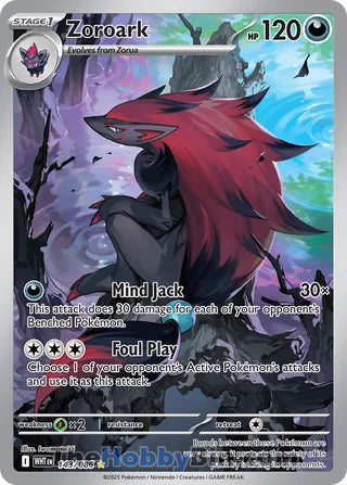 0143 Zoroark Illustration Rare White Flare