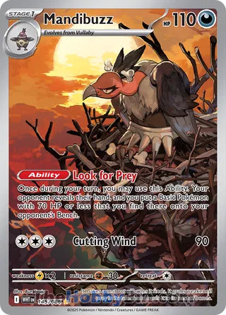 Mandibuzz #145/086 Illustration Rare - White Flare Pokemon card