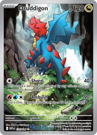 Druddigon White Flare English Illustration Rare #151/086