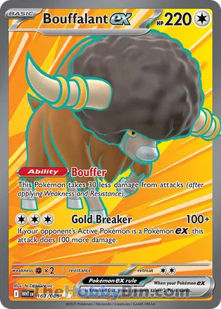Bouffalant ex White Flare English Ultra Rare #162/086