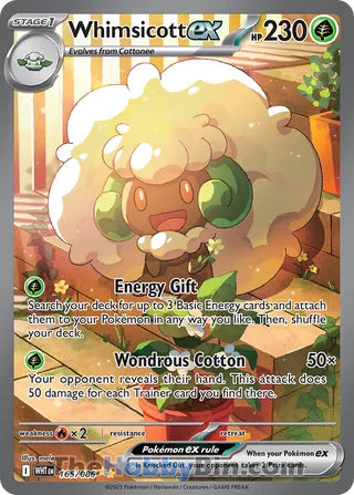Whimsicott ex White Flare English Special Illustration Rare #165/086