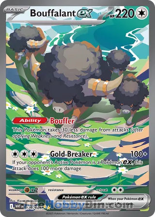 Bouffalant ex #170/086 Special Illustration Rare - White Flare Pokemon card