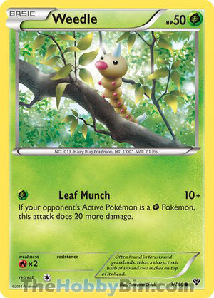 0003 Weedle Common XY Base Set