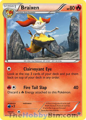 0025 Braixen Uncommon XY Base Set