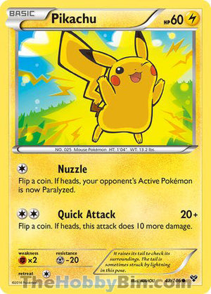 0042 Pikachu Common XY Base Set