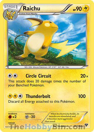 Raichu #43/146 Holo Rare - XY Base Set Pokemon card