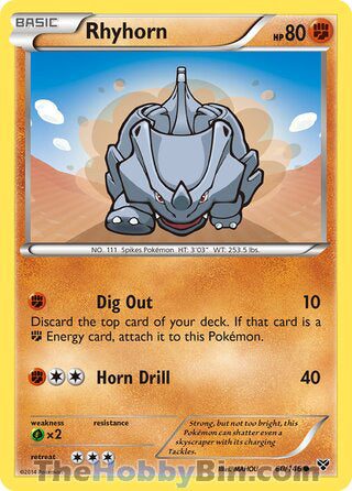 Rhyhorn #60/146 Common - XY Base Set Pokemon card