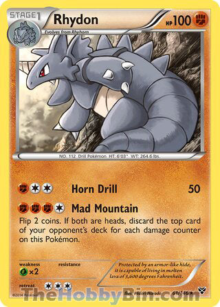 Rhydon #61/146 Rare - XY Base Set Pokemon card