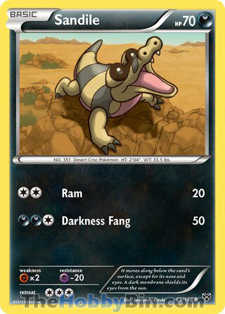 Sandile #69/146 Common - XY Base Set Pokemon card