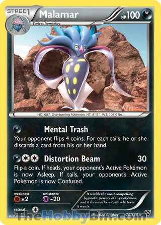 Malamar #76/146 Rare - XY Base Set Pokemon card