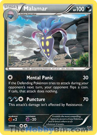 Malamar #77/146 Rare - XY Base Set Pokemon card