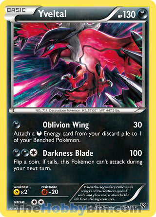 Yveltal #78/146 Rare - XY Base Set Pokemon card