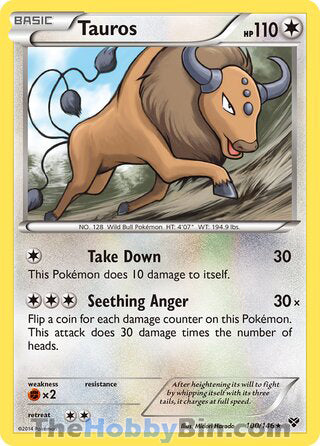Tauros #100/146 Rare - XY Base Set Pokemon card