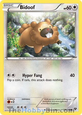 Bidoof #106/146 Common - XY Base Set Pokemon card