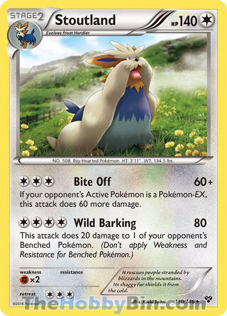 Stoutland #110/146 Rare - XY Base Set Pokemon card
