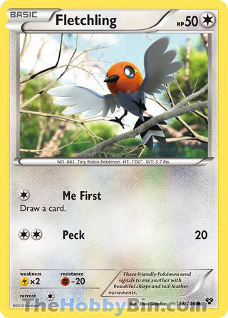 Fletchling #113/146 Common - XY Base Set Pokemon card