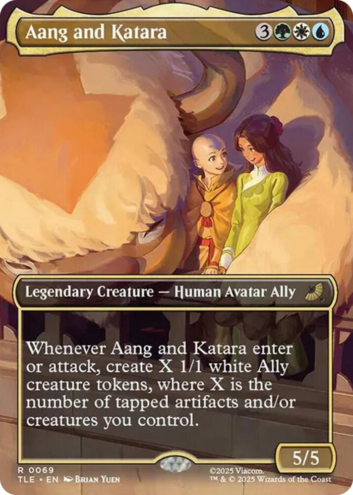 Aang and Katara (Borderless) #69 R - The Last Airbender: Eternal-Legal Pokemon card