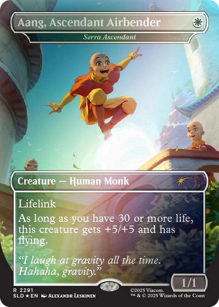 Aang, Ascendant Airbender - Serra Ascendant (Rainbow Foil) #2291 R - Secret Lair Drop Series Pokemon card