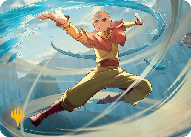 0020 Aang, Swift Savior Art Card (Gold-Stamped Planeswalker Symbol) S Art Series: Avatar: The Last Airbender