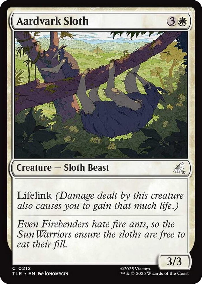 Aardvark Sloth (0212) #212 C - The Last Airbender: Eternal-Legal Pokemon card