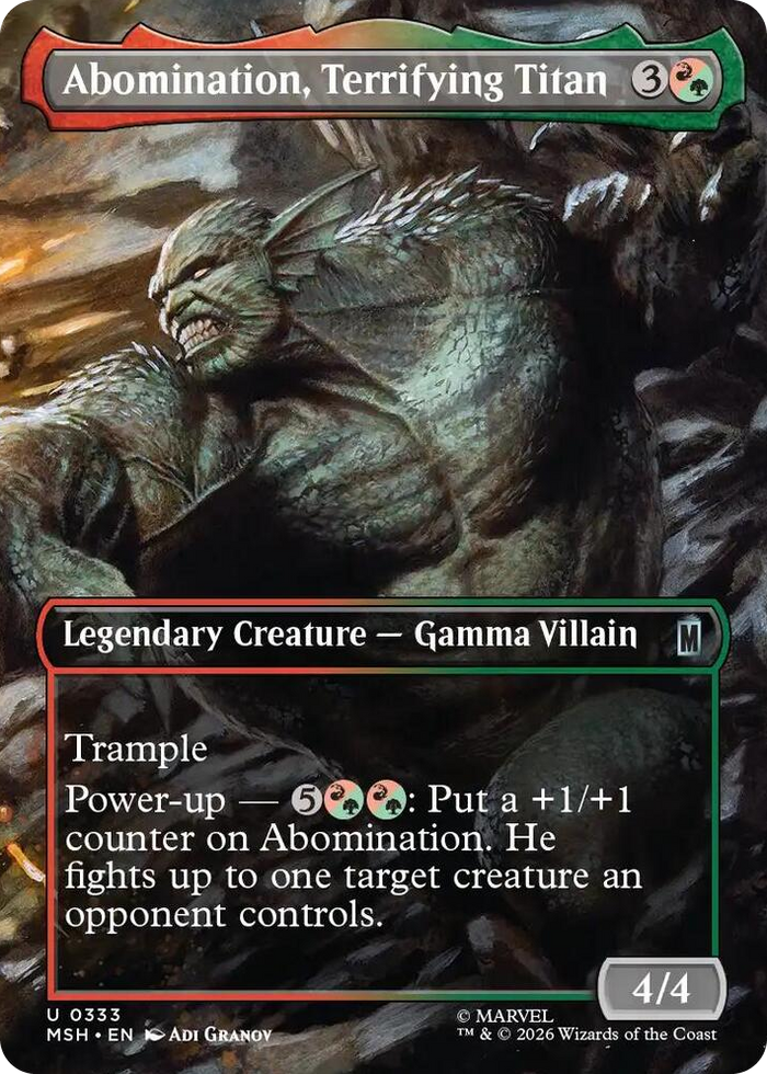 Abomination, Terrifying Titan (Borderless) #333 U - Marvel Super Heroes Pokemon card