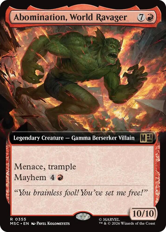0355 Abomination, World Ravager (Extended Art) R Commander: Marvel Super Heroes