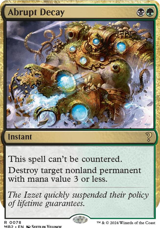 0078 Abrupt Decay (White Border) R Mystery Booster 2