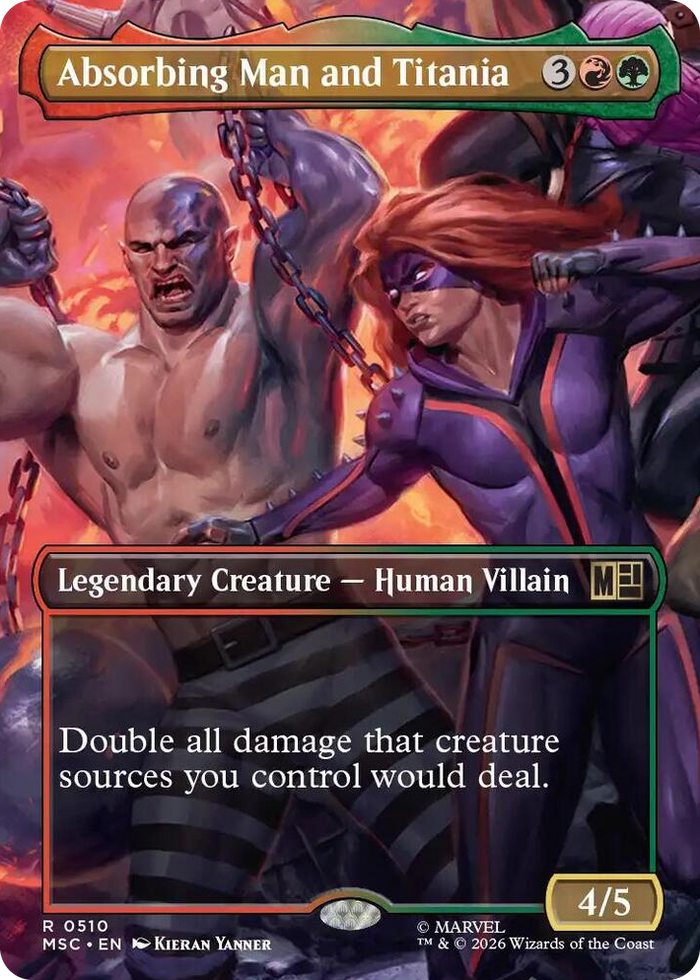 Absorbing Man and Titania (Borderless) #510 R - Commander: Marvel Super Heroes Pokemon card