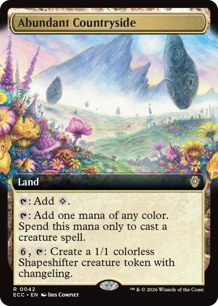 Abundant Countryside (Extended Art) #42 R - Commander: Lorwyn Eclipsed Pokemon card