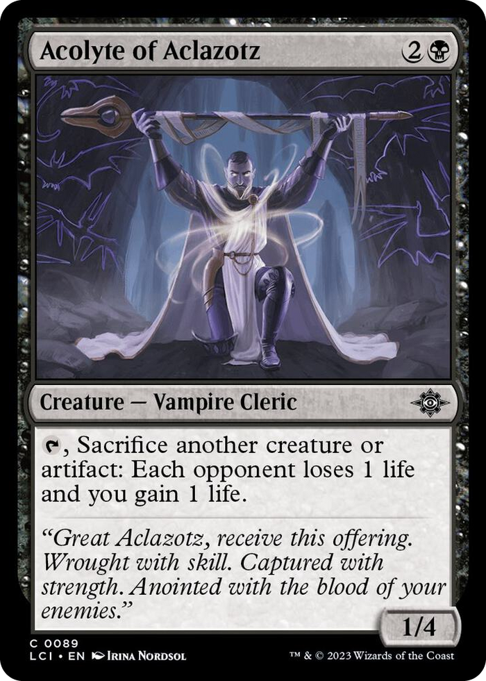 Acolyte of Aclazotz #89 C - The Lost Caverns of Ixalan Pokemon card