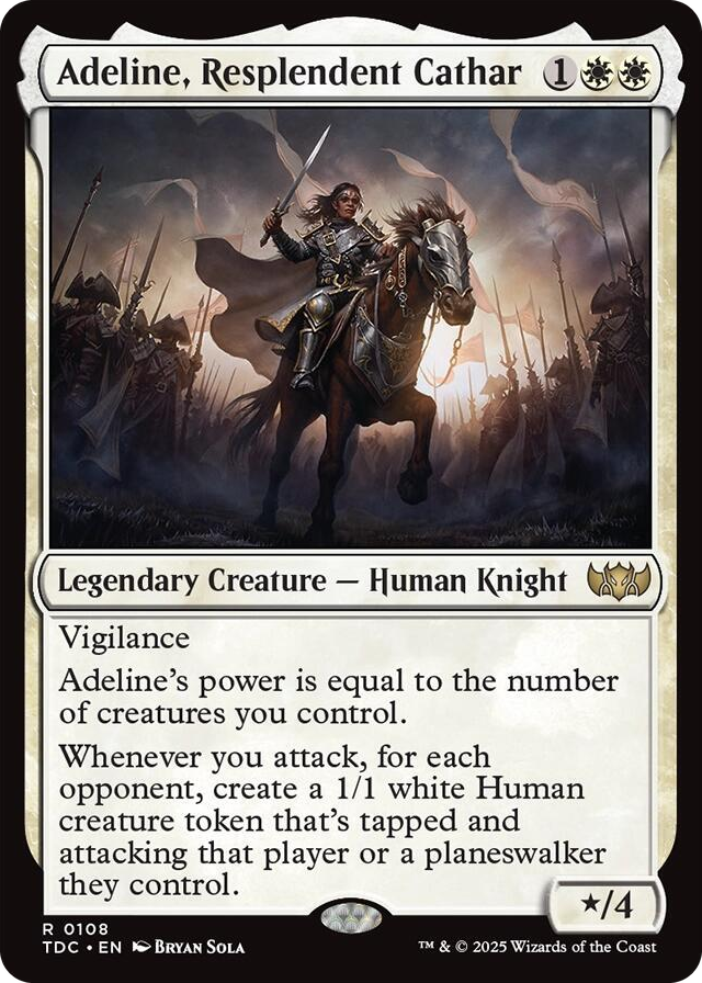 0108 Adeline, Resplendent Cathar R Commander: Tarkir: Dragonstorm
