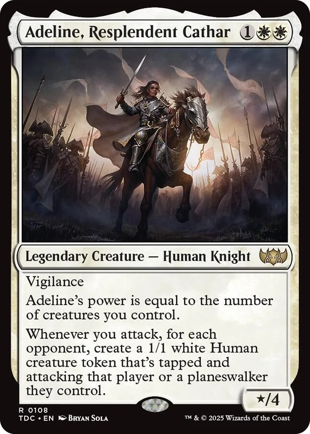 0108 Adeline, Resplendent Cathar R Commander: Tarkir: Dragonstorm
