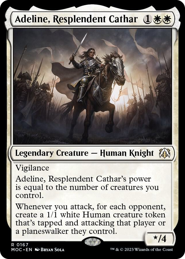 Adeline, Resplendent Cathar #167 R - Commander: March of the Machine Pokemon card