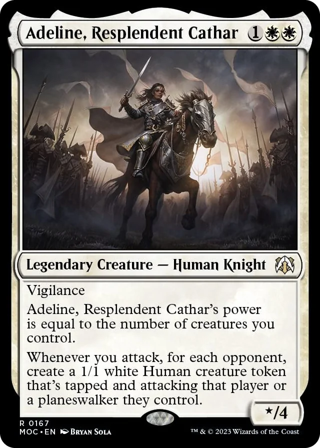 0167 Adeline, Resplendent Cathar R Commander: March of the Machine