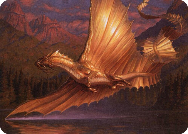 0058 Adult Gold Dragon Art Card S Art Series: Adventures in the Forgotten Realms