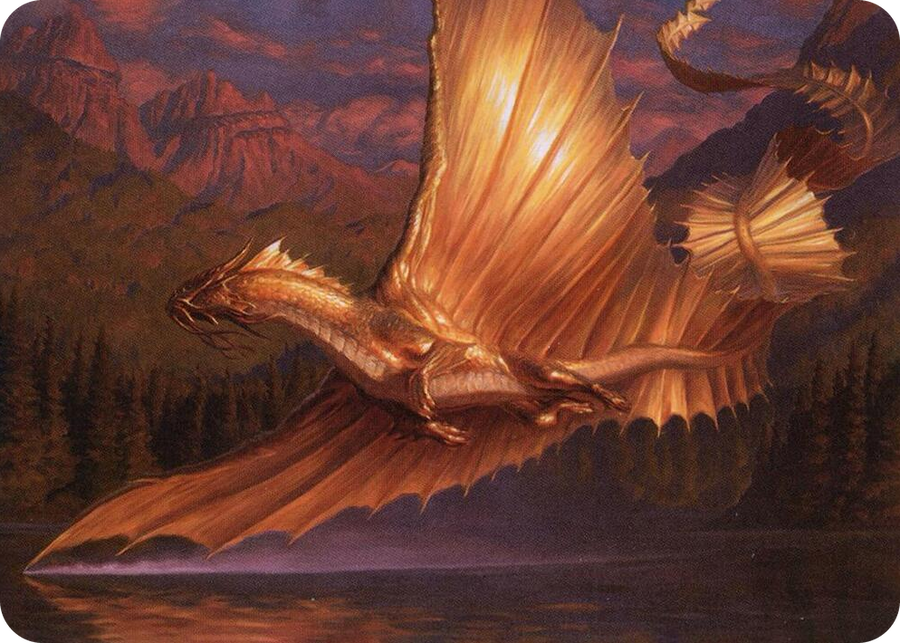 0058 Adult Gold Dragon Art Card S Art Series: Adventures in the Forgotten Realms
