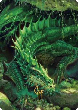 0001 Adult Green Dragon Art Card (Gold-Stamped Signature) S Art Series: Commander Legends: Battle for Baldur's Gate