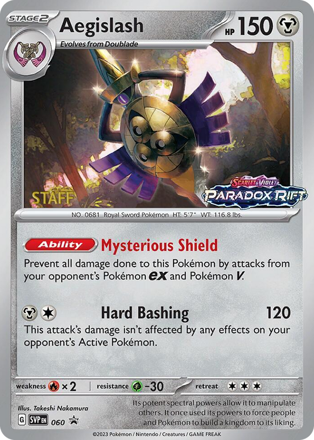 0060 Aegislash - 060 (Prerelease) [Staff] Promo Scarlet & Violet Promo Cards