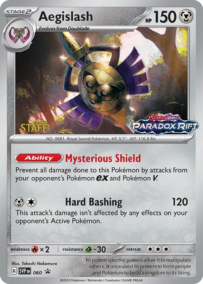 0060 Aegislash - 060 (Prerelease) [Staff] Promo Scarlet & Violet Promo Cards