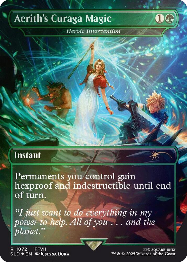 1872 Aerith's Curaga Magic - Heroic Intervention (Rainbow Foil) R Secret Lair Drop Series