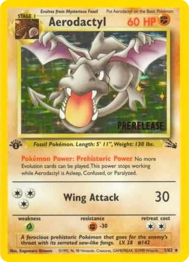 0001 Aerodactyl (Prerelease) Promo WoTC Promo