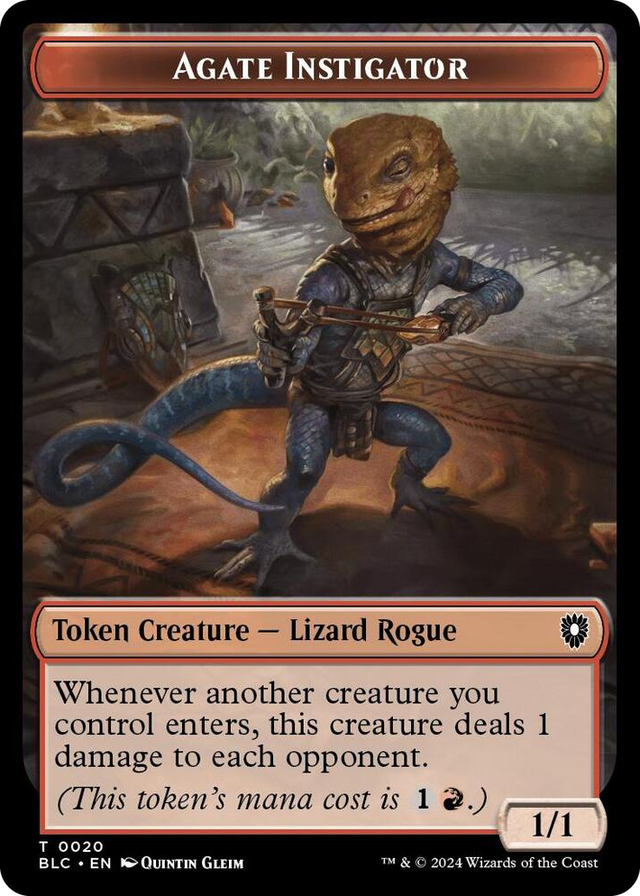 0020 Agate Instigator // Rabbit Double-Sided Token T Commander: Bloomburrow