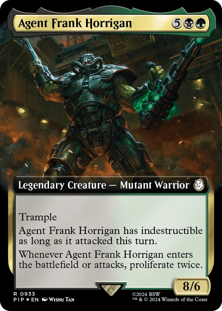 0933 Agent Frank Horrigan (Extended Art) (Surge Foil) R Universes Beyond: Fallout