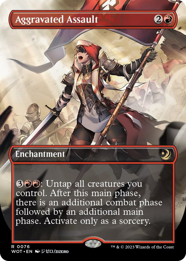 0076 Aggravated Assault (Anime Borderless) R Wilds of Eldraine: Enchanting Tales