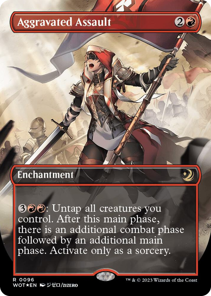 0096 Aggravated Assault (Anime Borderless) (Confetti Foil) R Wilds of Eldraine: Enchanting Tales