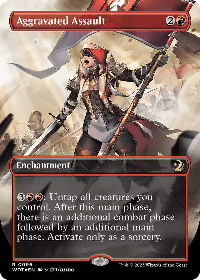 0096 Aggravated Assault (Anime Borderless) (Confetti Foil) R Wilds of Eldraine: Enchanting Tales