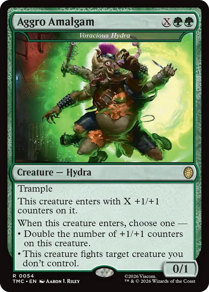 Aggro Amalgam - Voracious Hydra #54 R - Commander: Teenage Mutant Ninja Turtles Pokemon card