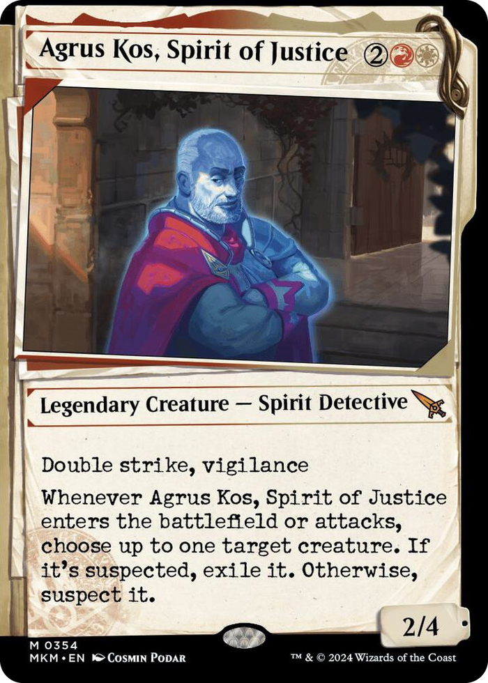 Agrus Kos, Spirit of Justice (Showcase) #354 M - Murders at Karlov Manor Pokemon card